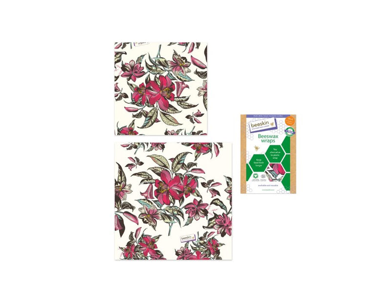 Beeskin bijenwasdoeken set - medium en large - victorian flower