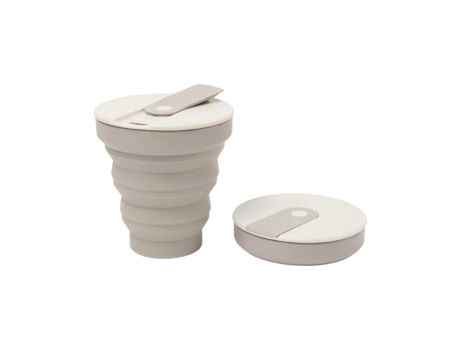 Beewise opvouwbare siliconen reisbeker - lichtgrijs - 235ml