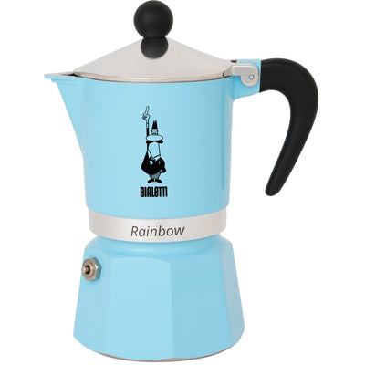 Bialetti rainbow espressomachine (lichtblauw, 6-kops)