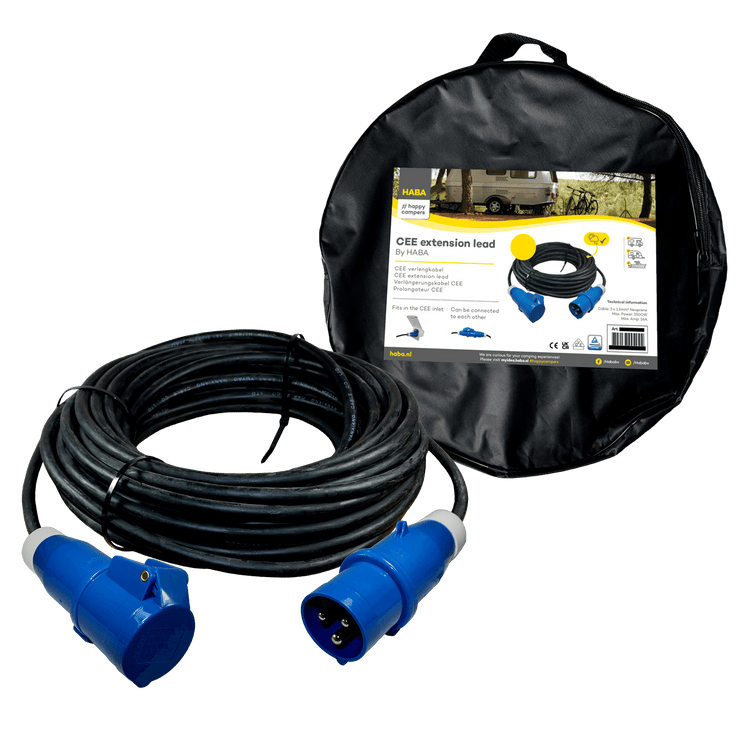 Ngk verleabel 20 meter neopreen 3x 2.5mm² - cee stekker en cee contrastekker - in tas