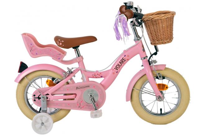 Volare blossom kinderfiets - meisjes - 12 inch - roze - twee handremmen