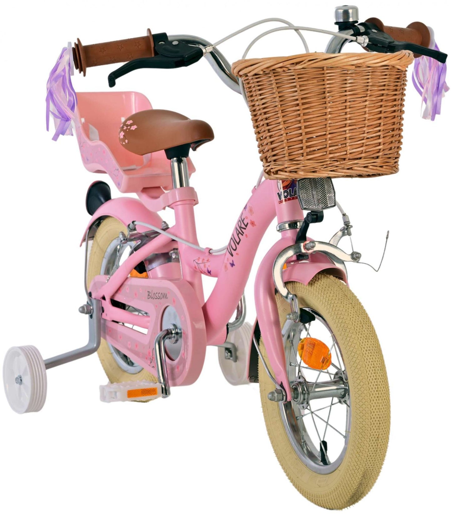 Volare blossom kinderfiets - meisjes - 12 inch - roze - twee handremmen