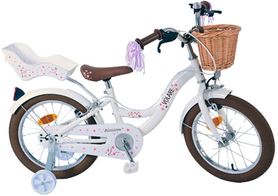 Volare blossom kinderfiets - meisjes - 16 inch - wit - twee handremmen