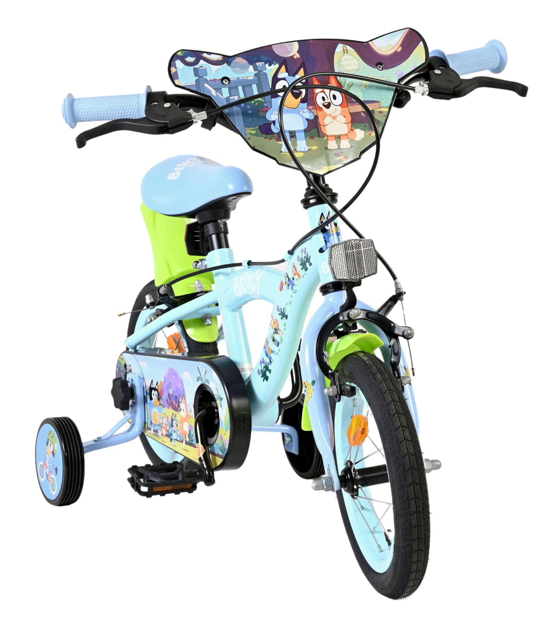Bluey kinderfiets - uni - 12 inch - lichtblauw - twee handremmen