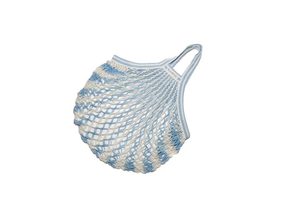 Bo weevil nettas - korte hengsels - biologisch katoen - blauw wit