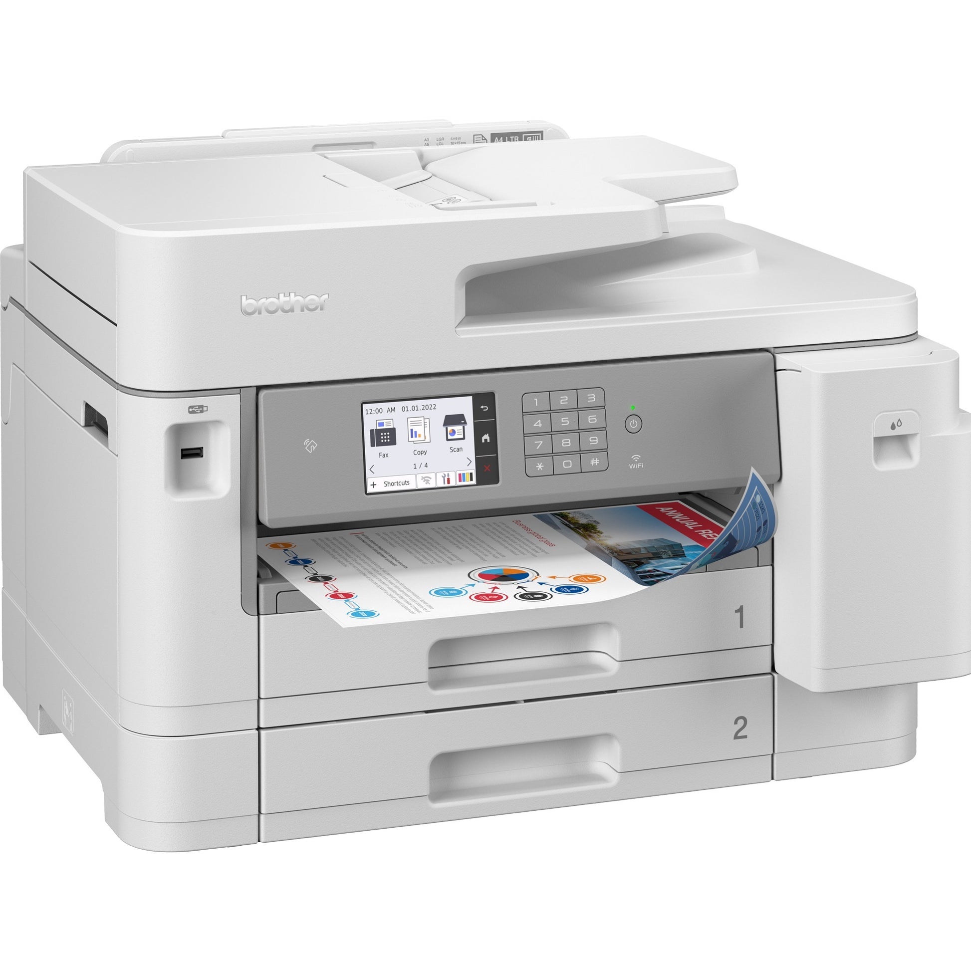 Brother mfc-j5955dw all-in-one inkjetprinter met faxfunctie (grijs, scannen, kopiëren, faxen, lan, wi-fi)