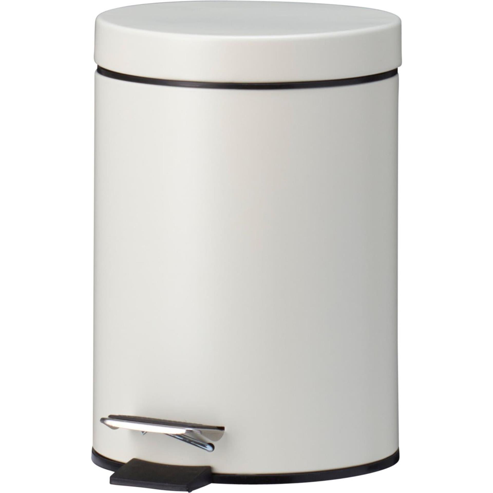 Pedaalemmer set van 2 stuks 3l-12l crème
