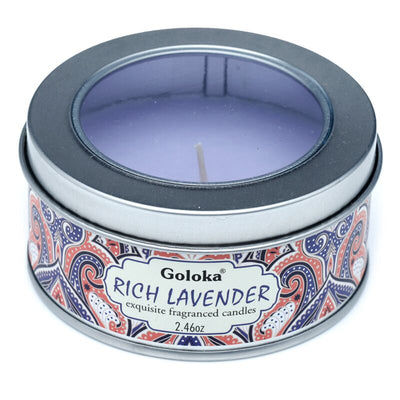 Goloka lavendel paraffine wax geurkaars in blik