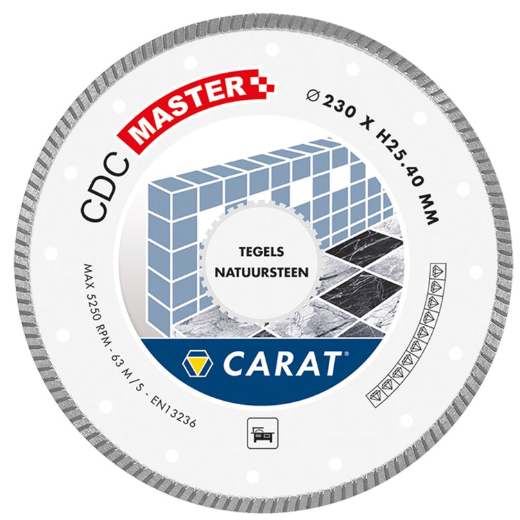 Carat diamantzaag tegels nat.steen ø200x25,40mm, cdc master - cdcm200400 - cdcm200400