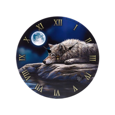 Lisa parker quiet reflection wolf bedrukte klok