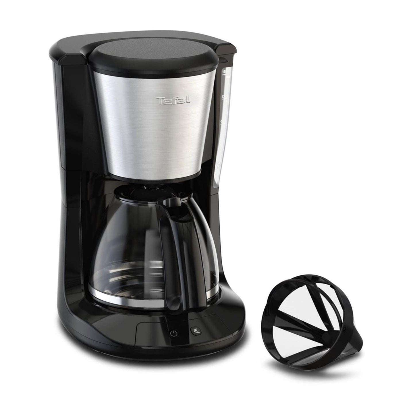Tefal subito rvs filterkoffiezetapparaat 1,25l 15-kops 1000w