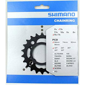 Shimano kettingblad Acera 64mm FCM361 zwart 22T Y1KN98010