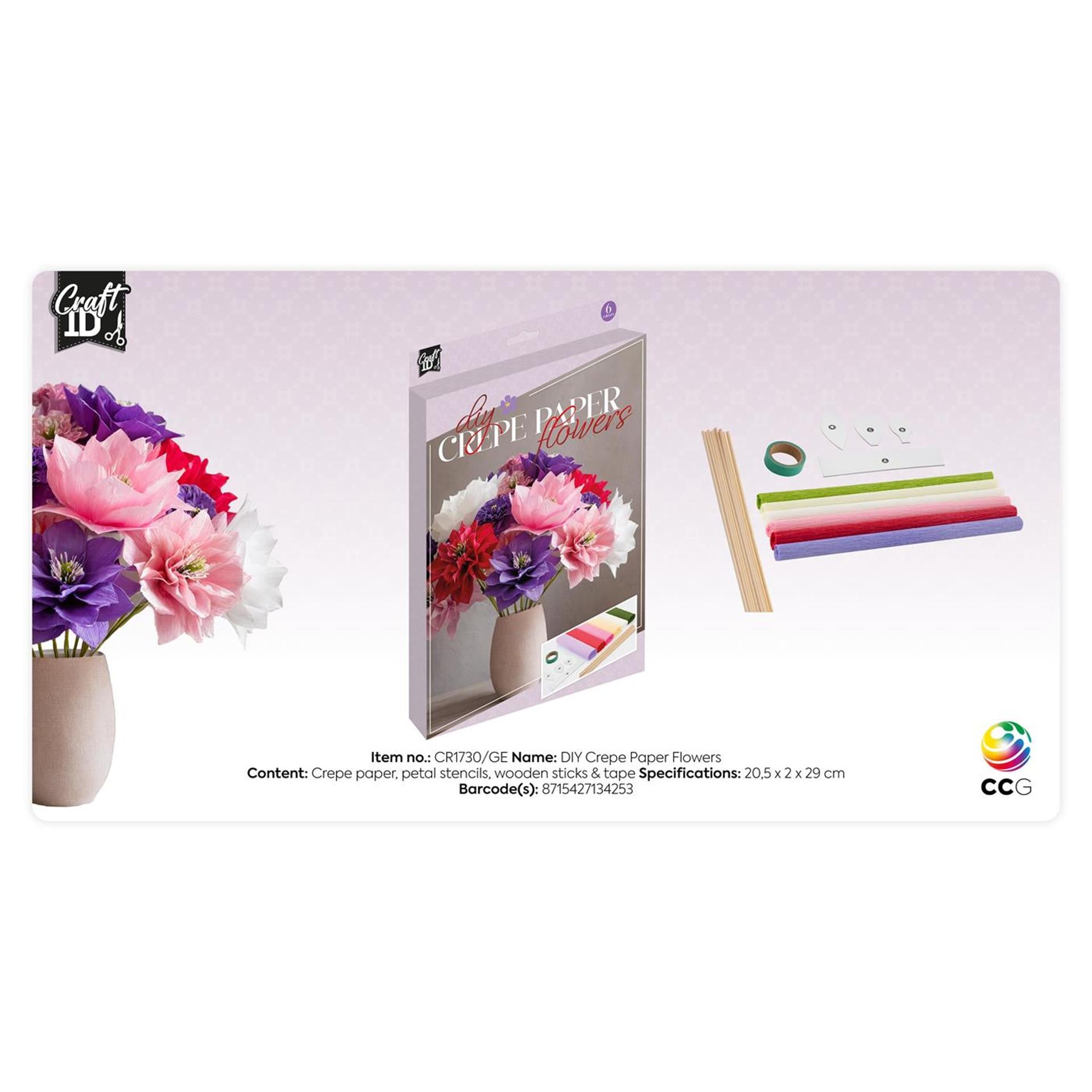 Craft id crepe knutsel bloemen