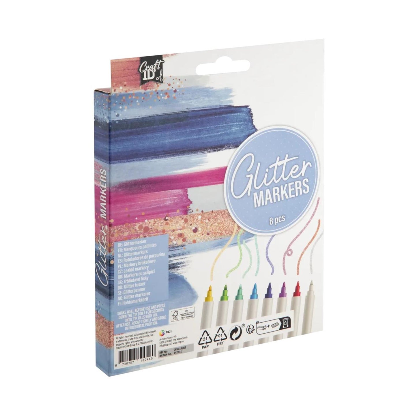 Craft sensations glitter markers - 8st.