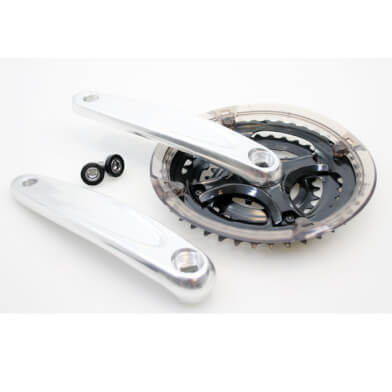 Lasco crankset 24 34 42t zilver zwart verdiept -4mm