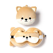 Ty relaxeazzz pluche shiba inu rond reiskussen slaapmask - afbeelding 1