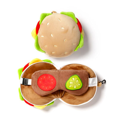 Ty relaxeazzz hamburger rond pluche reiskussen slaapmasker