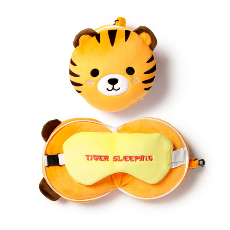 Ty relaxeazzz pluche tijger rond reiskussen slaapmasker