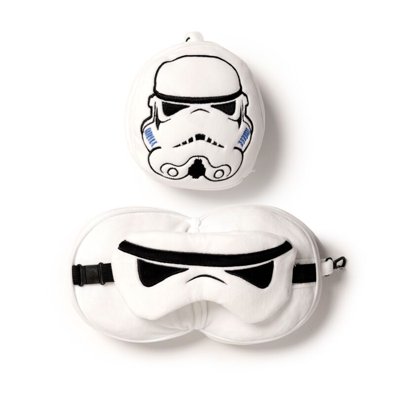 Relaxeazzz pluche the original stormtrooper rond reiskussen slaapmasker