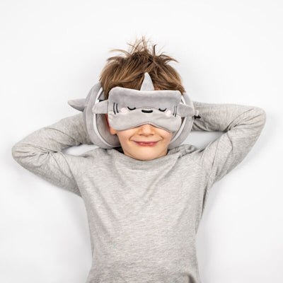 Ty relaxeazzz adoramals archie de haai rond reiskussen slaapmasker