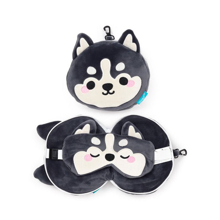 Ty relaxeazzz luna de husky berg dieren reiskussen slaapmasker