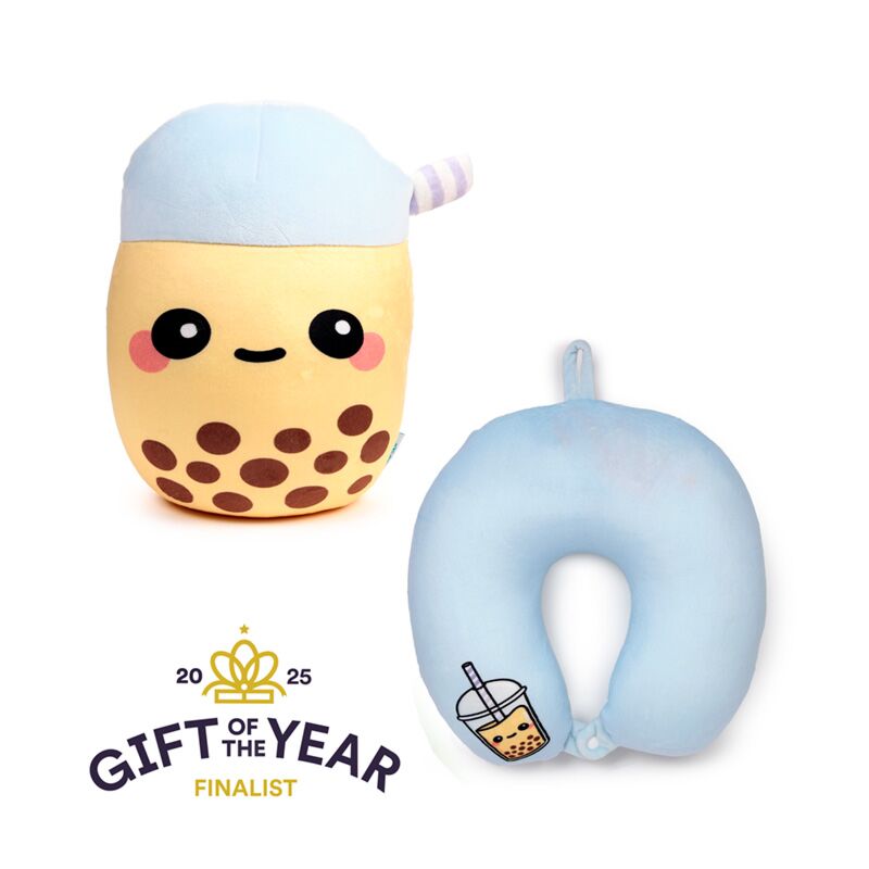 Swapseazzz foodiemals boba de bubble tea 2-in-1 pluche reiskussen
