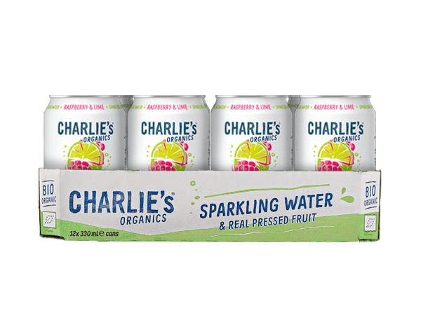 Charlie's organics sparkling water raspberry lime bio (12x 33cl)