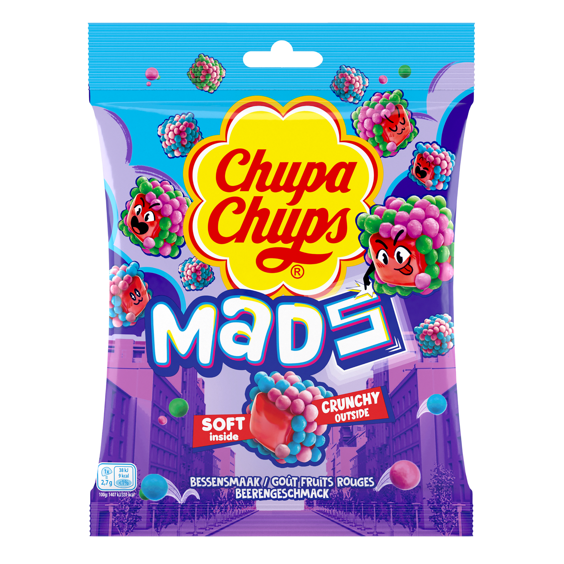 Chupa chups mads bessen uitdeelzakje (12x 115 gr)
