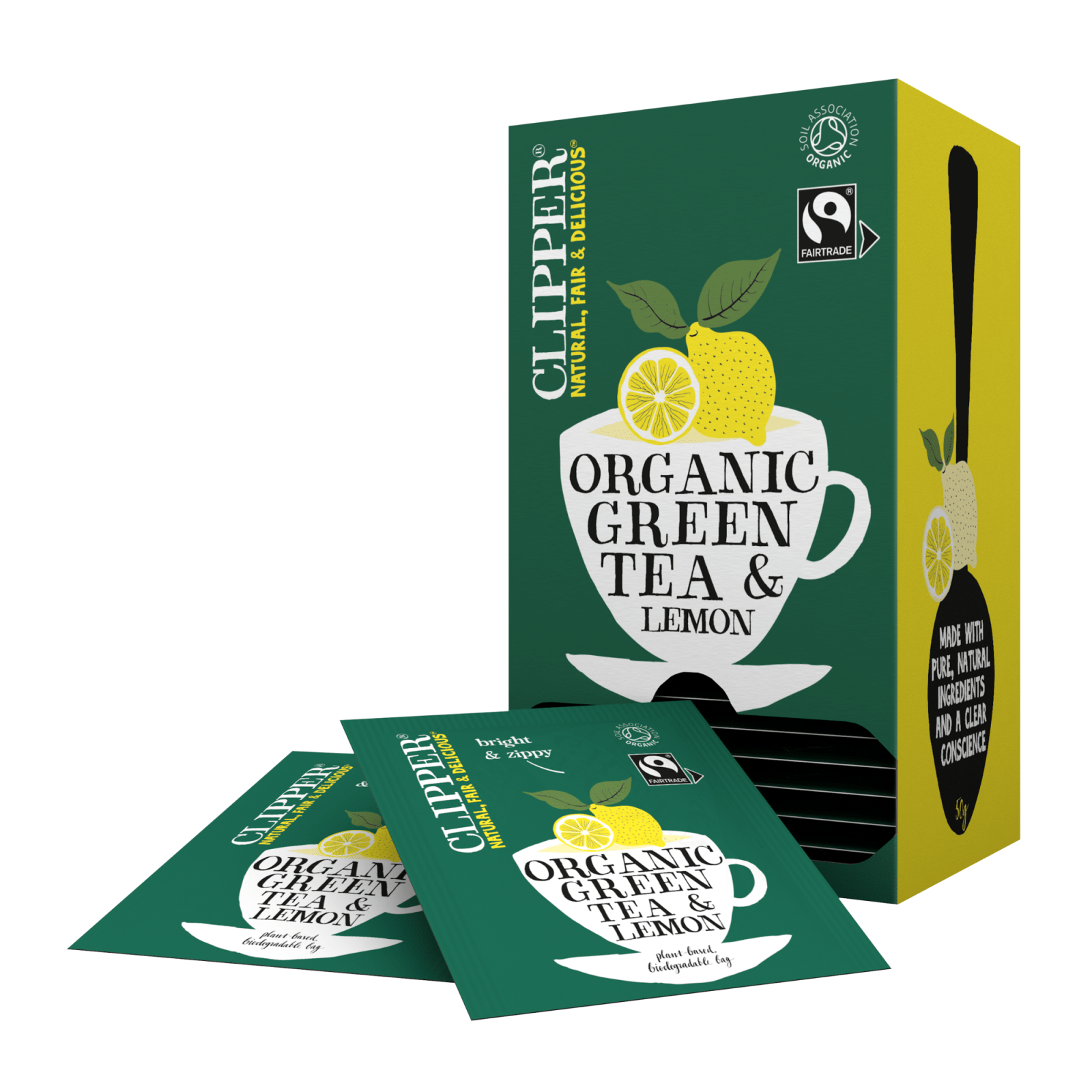 Clipper thee clipper green tea lemon bio (6x 25 stuks)