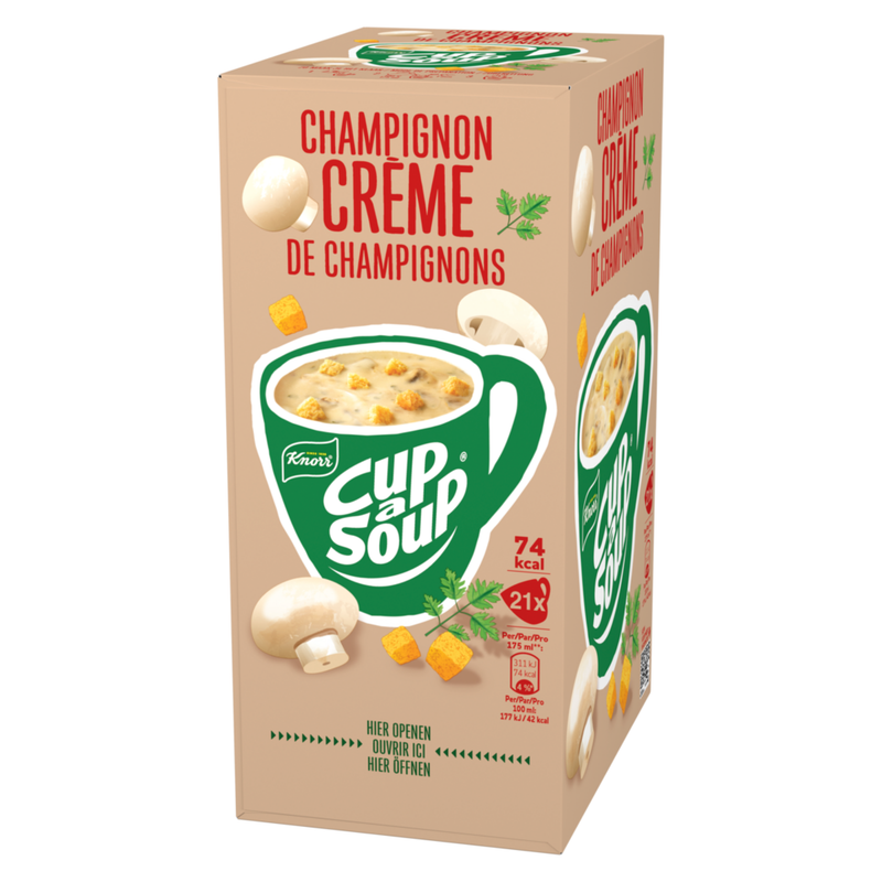 Cup a soup cup-a-soup trio – tomaat, kip champignon crème – 63x175ml – krachtige klassiekers soepmix (21x 175 ml) (b-0275)