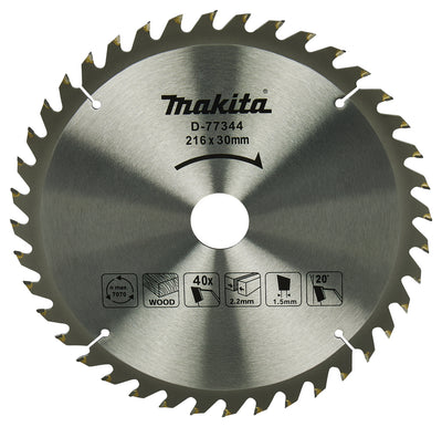 Makita accessoires makita afkortzaagblad hout 216x30x1,5 40t 20g, ls0816f - d-77344