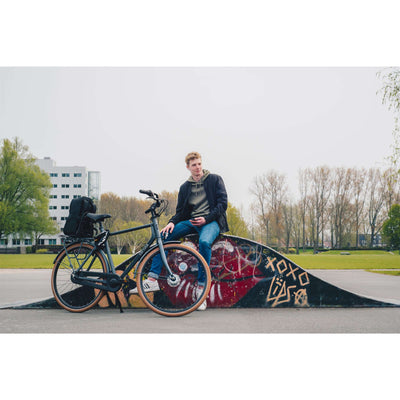 Steco monkey-mee bagagedragerverbreder met spanband zwart