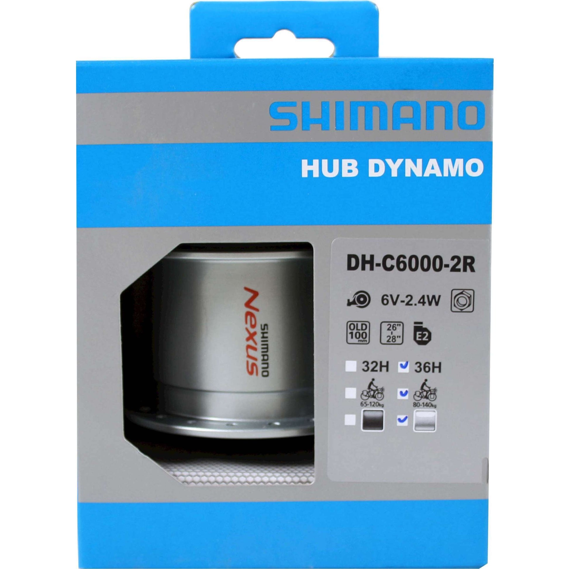 Shimano naafdynamo rollerbrake dh-c6000 6v 2.4w