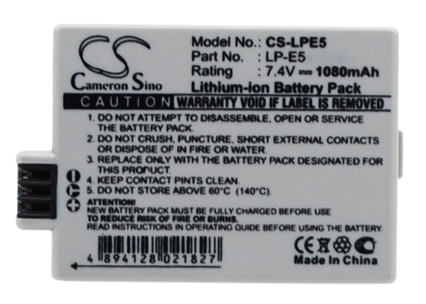Blu-basic digitale camera accu 7.4v 1080mah li-ion voor canon