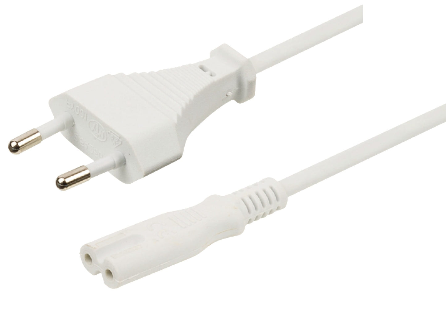 Euro naar iec320-c7 stroomkabel 3 meter - wit