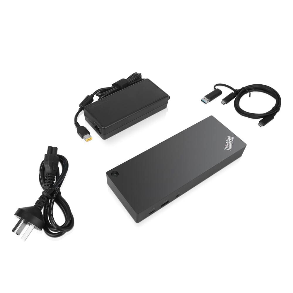 Lenovo hybrid dock 135w dockingstation (zwart)