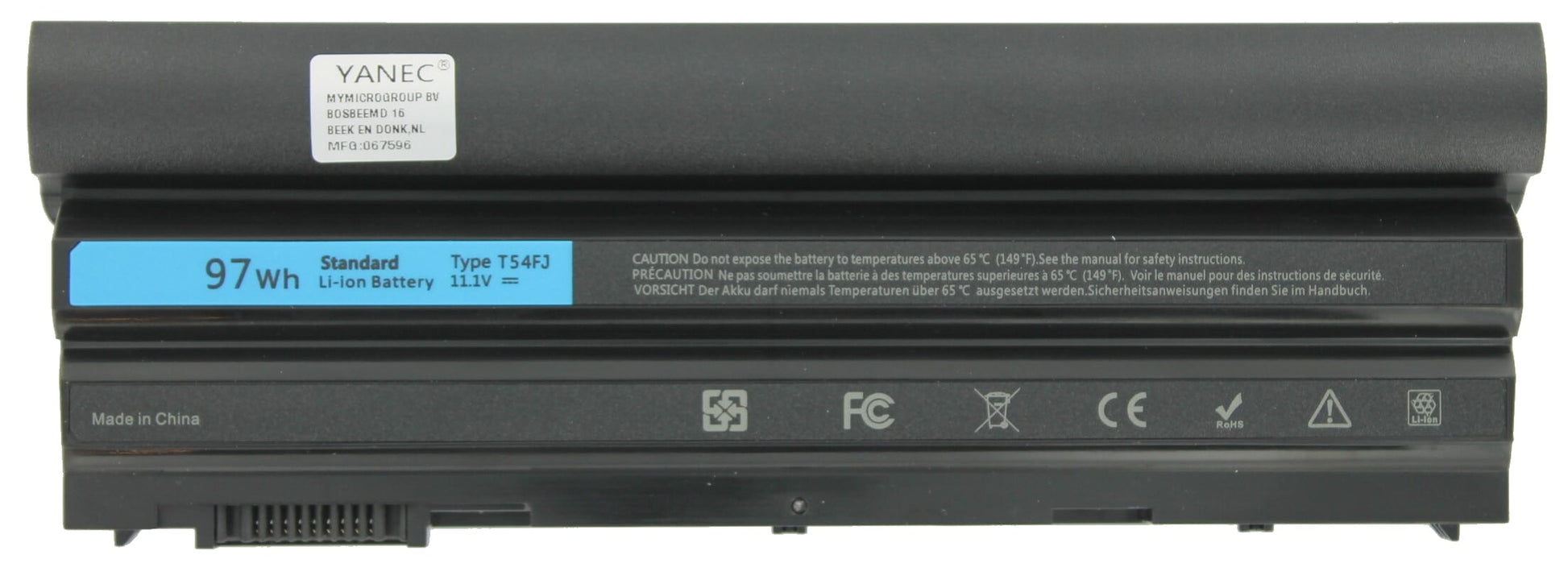 Yanec laptop accu extended 7800mah 87wh