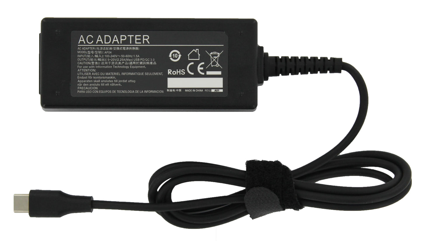 Laptop usb-c ac adapter 45w zwart