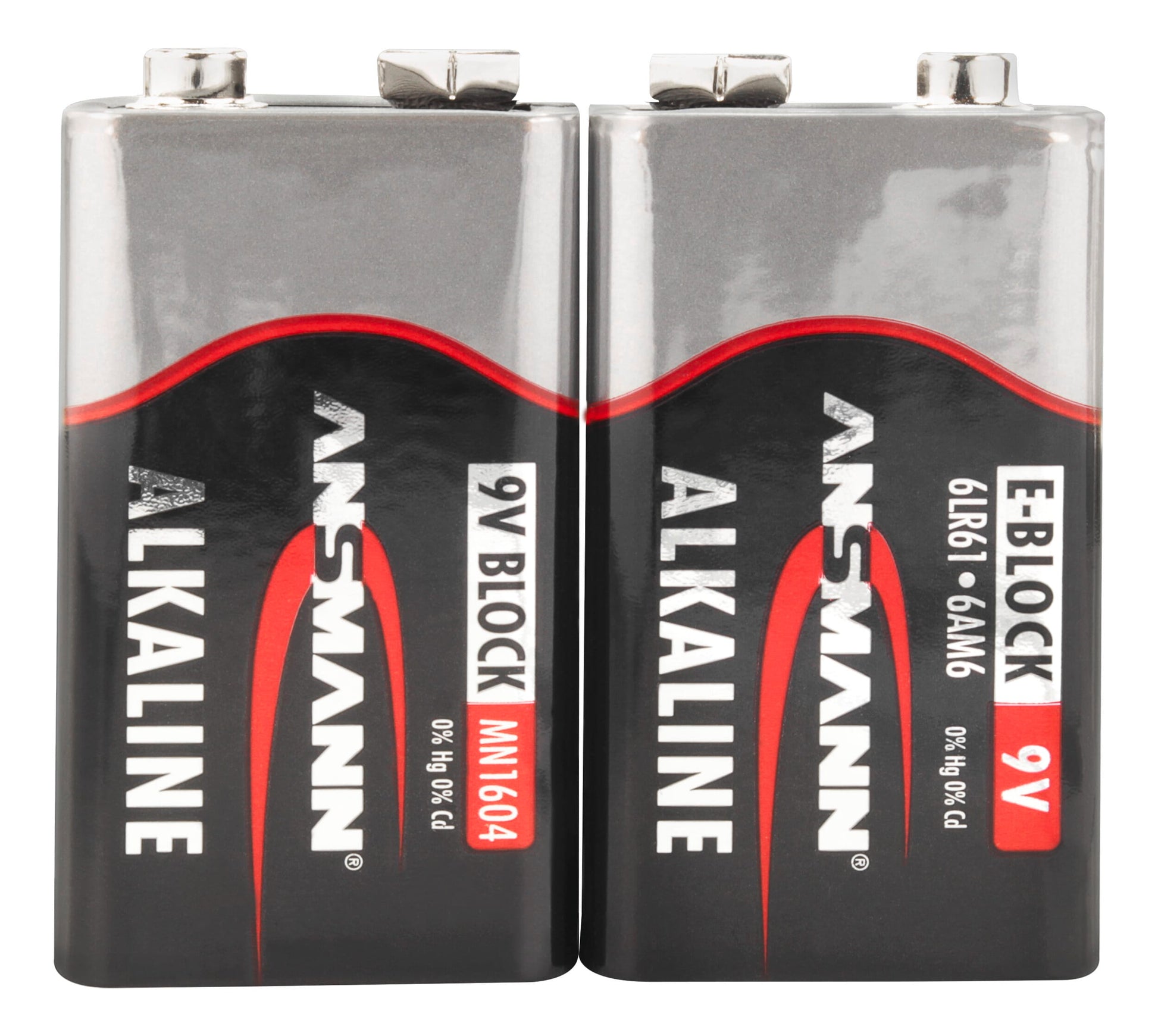 Ansmann alkaline batterij 9 volt e blok 6lr61 2 pcs. krimp