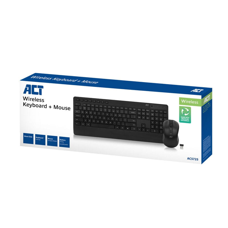 Act toetsenbord en muis ac5725 draadloos qwerty zwart