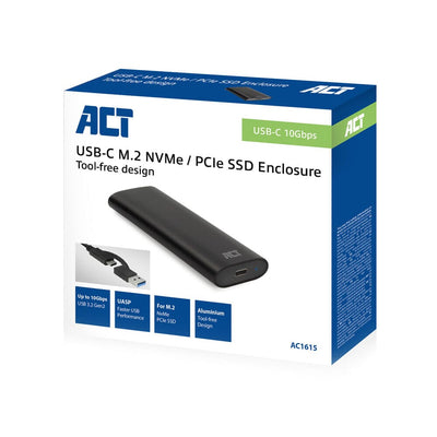 Act usb-c m.2 nvme pcie ssd enclosure, tool-free