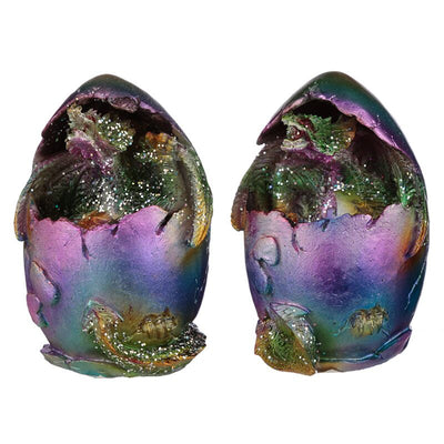 Regenboog draak metallic uitkomend ei