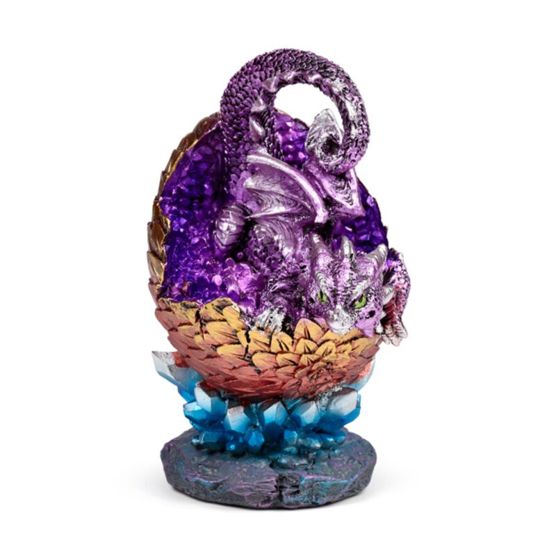 Elements baby draak uitkomend kristal ei