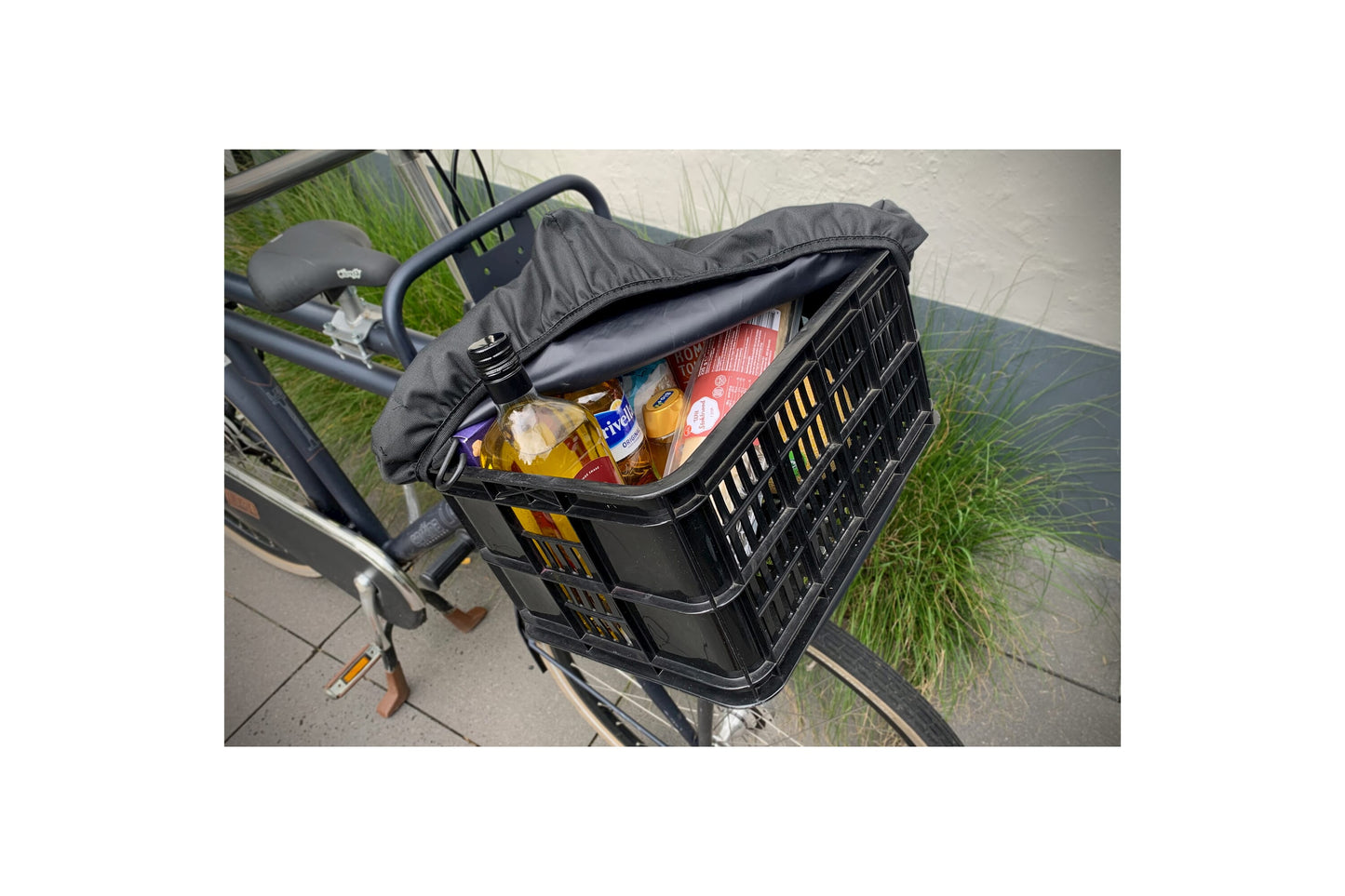 Ds covers fietskrathoes crate l voor kratten t m 40 x 50 cm zwart