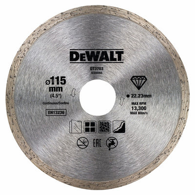 Dewalt accessoires diamantblad, met gesloten rand, ø115mm 22.2mm - dt3703-qz