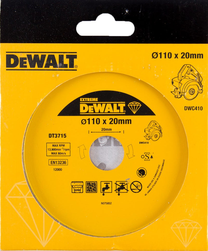 Dewalt accessoires diamantblad extreme voor tegels, ø110x20mm (dwc410) - dt3715-qz