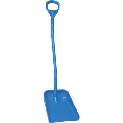 Vikan hygiene schop blauw met extra lange steel 130 cm en groot blad 38x34