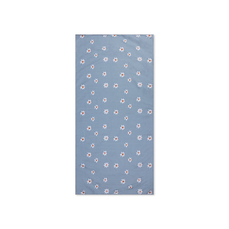 Daisy flower | blauwe microveze handdoek 135 x 65 cm