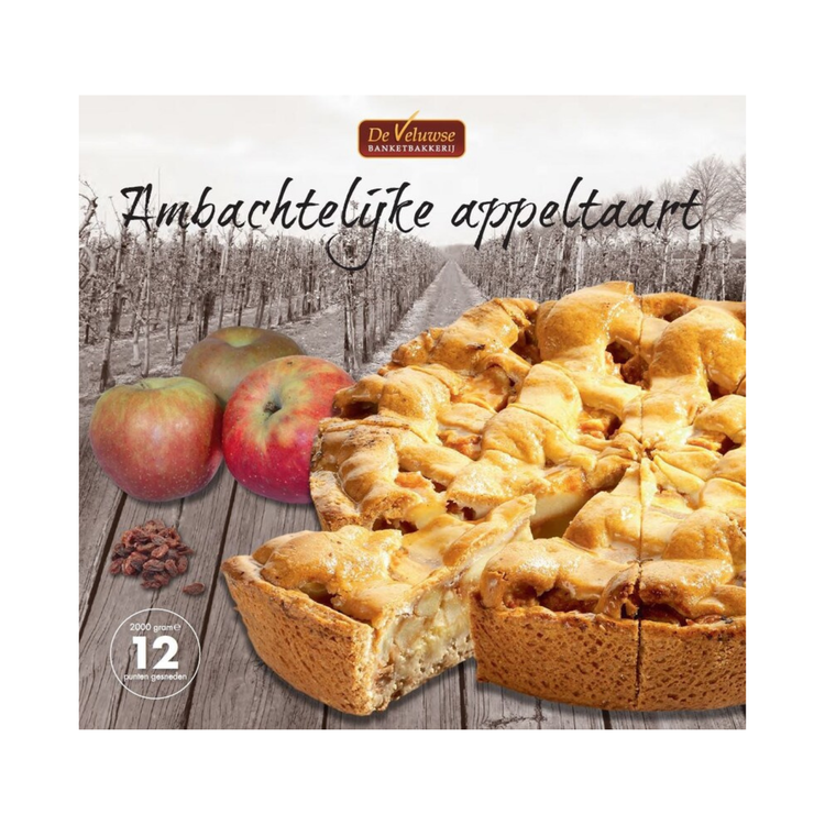 De veluwse banketbakkerij ambachtelijke appeltaart 12 stuks (2 kg)