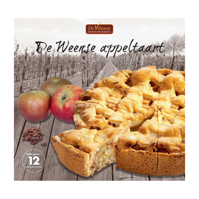 De veluwse banketbakkerij wener appeltaart 12 stukjes (1800 gram)